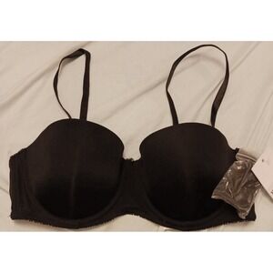 NEW Ekouaer‎ Black Underwire Convertible Strap/Strapless Bra Size 34C